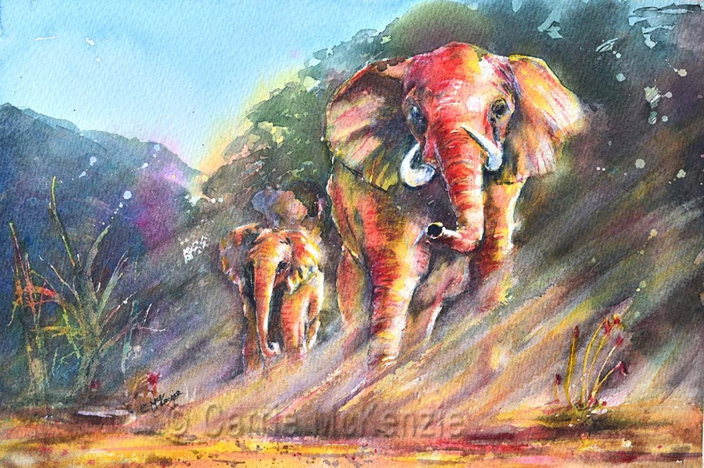 Elephants painting Carrie McKenzie Artist Halifax