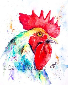 watercolour rooster