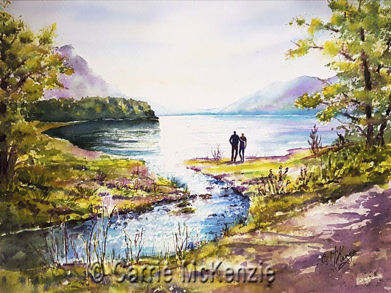 lakes painting, lakes, love, love painting, people, people painting, lake art, landscape painting, landscape